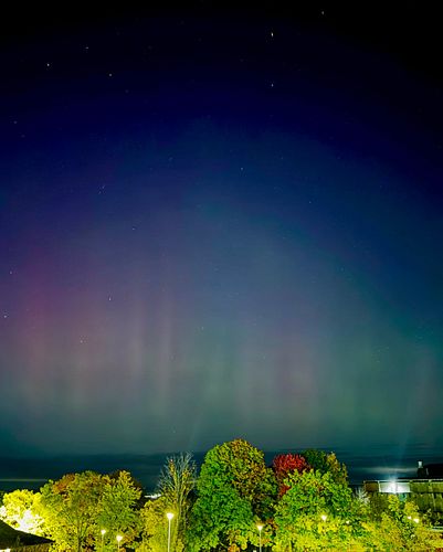 Just took this pic from Ithaca College campus. Find a dark spot with a northern view! It’s faint with the naked eye but a pho...