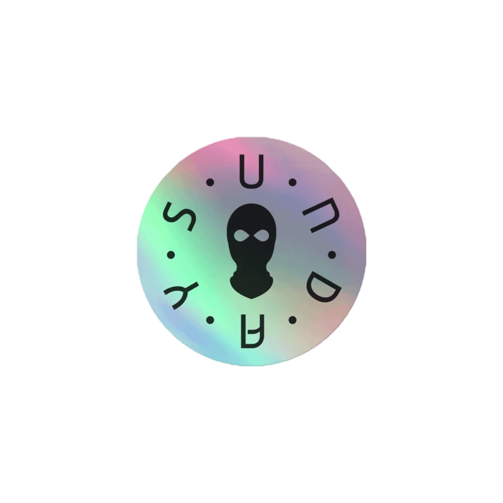 Black Balaclava Holographic Sticker product image (1)