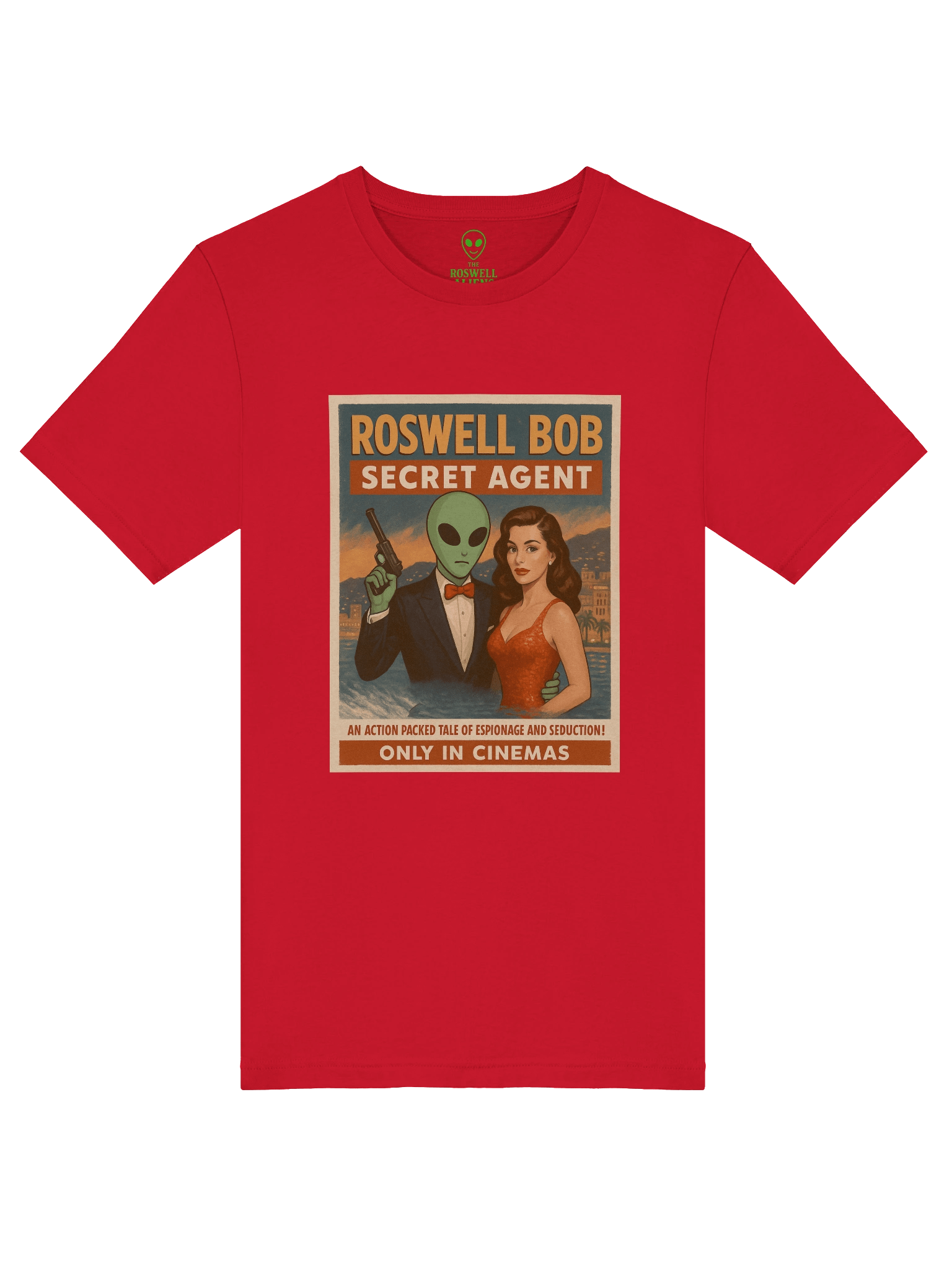 Secret Agent Action Film Star Roswell Aliens 1950's Retro Unisex T-Shirt product image (5)