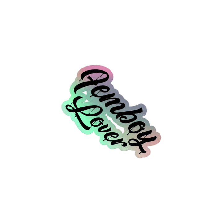 Femboy Lover (Black Text) Holographic Sticker product image (1)
