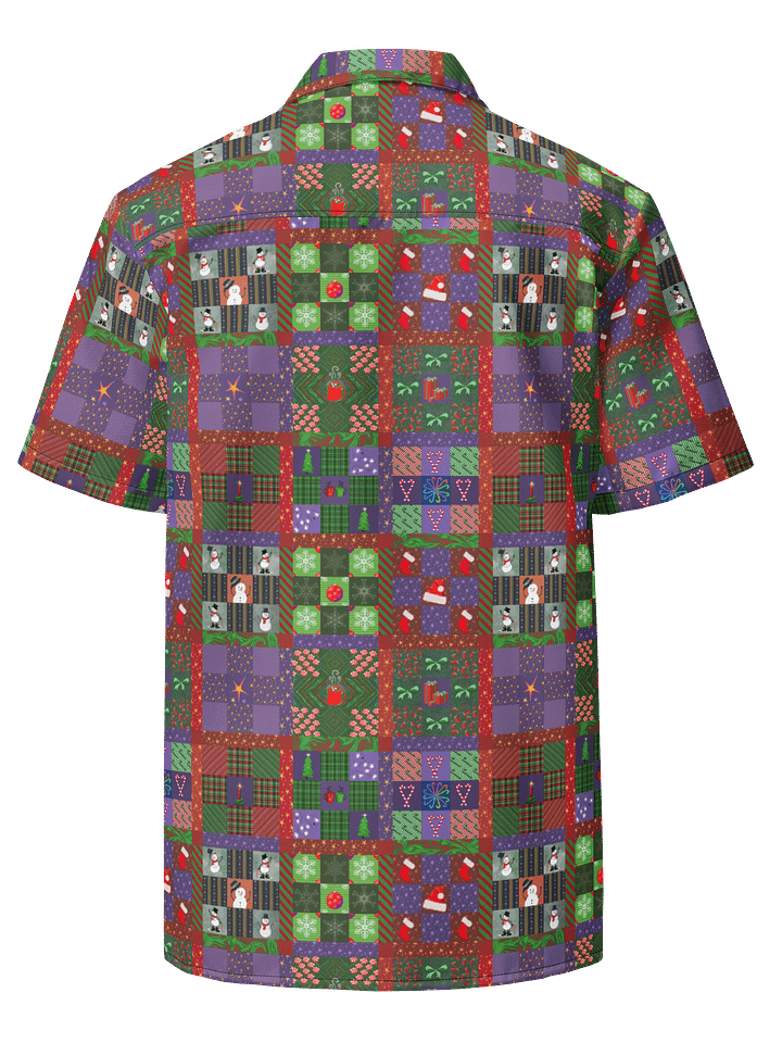 Christmas Patchwork Oversized Button Down Shirt product image (2)