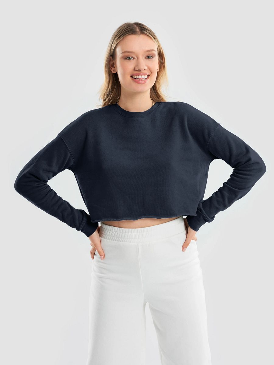 Plain Color Navy Blazer Crop Sweatshirt product image (1)