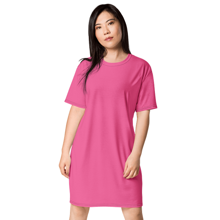 Oversized T-Shirt Dress - Radiant Brilliant Rose, Sizes 2XS-6XL product image (1)