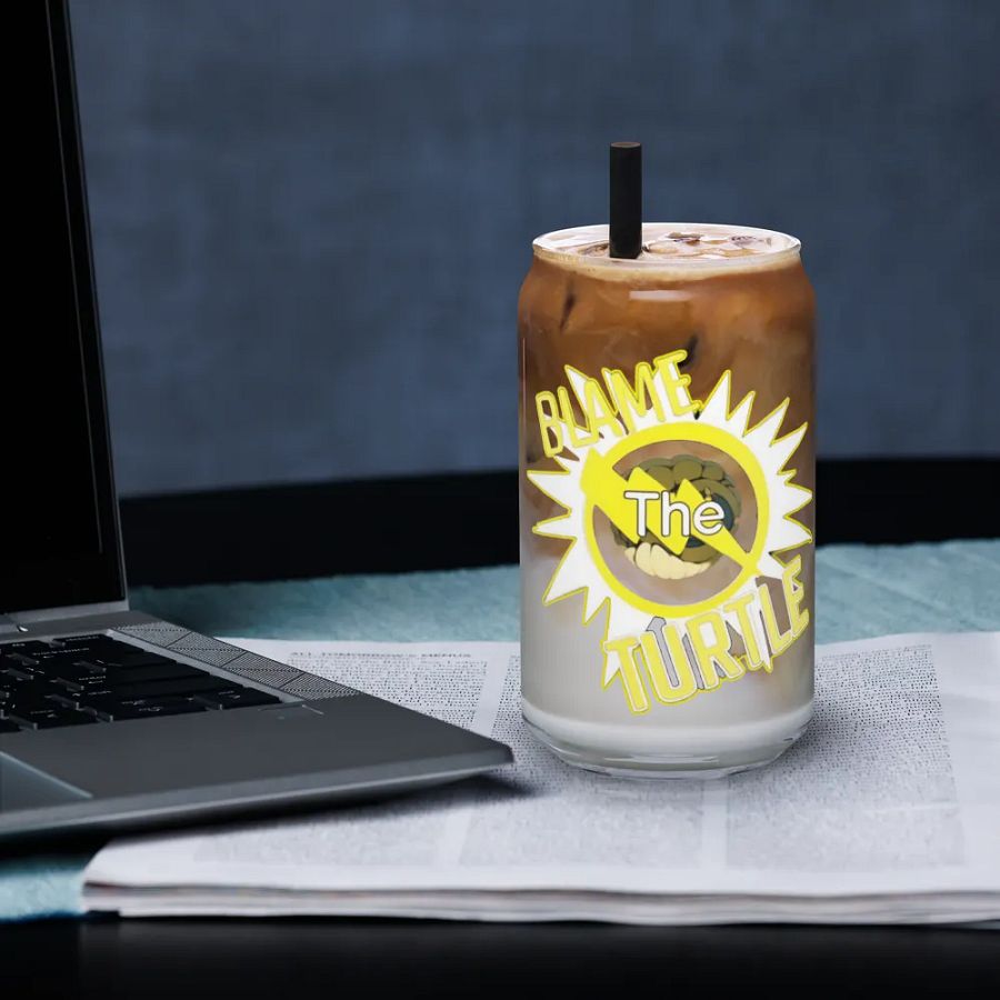 Blame The Turtle! Glass Can Cup product image (33)
