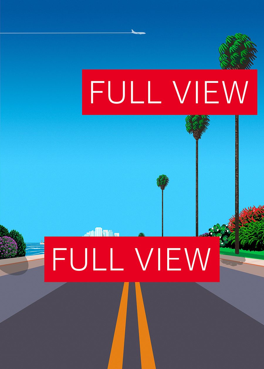 Florida, Miami, USA — City Pop art, retrowave/vaporwave poster, 80s, aesthetic poster, Hiroshi Nagai inspired art, minimalist poster product image (4)