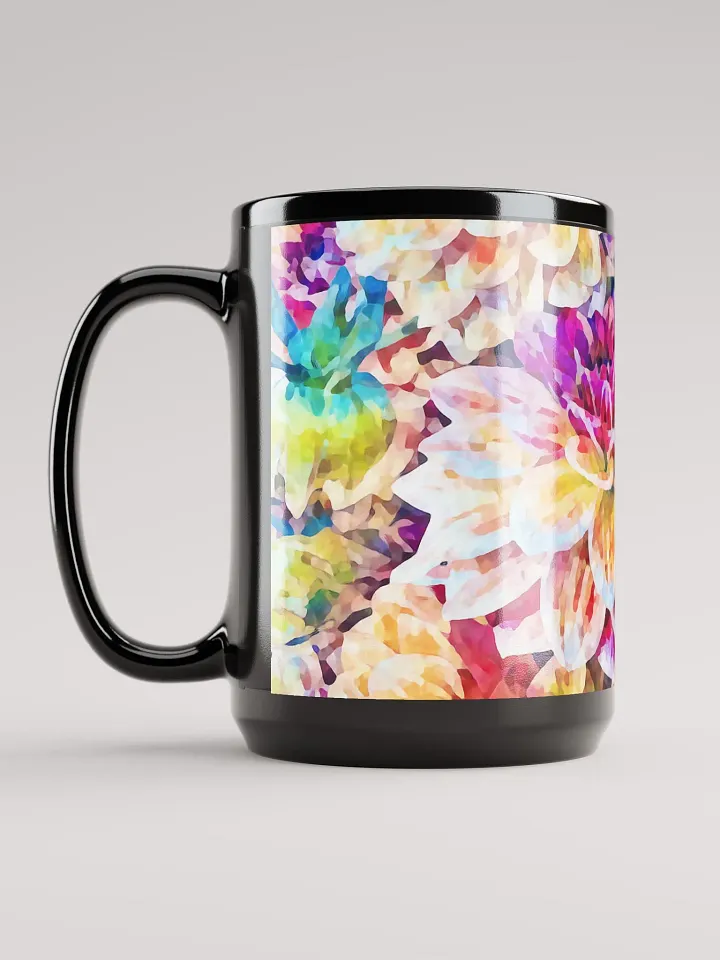 Abstract Graphic | Black Coffee Mug | Painted Dahlias Floral product image (1)