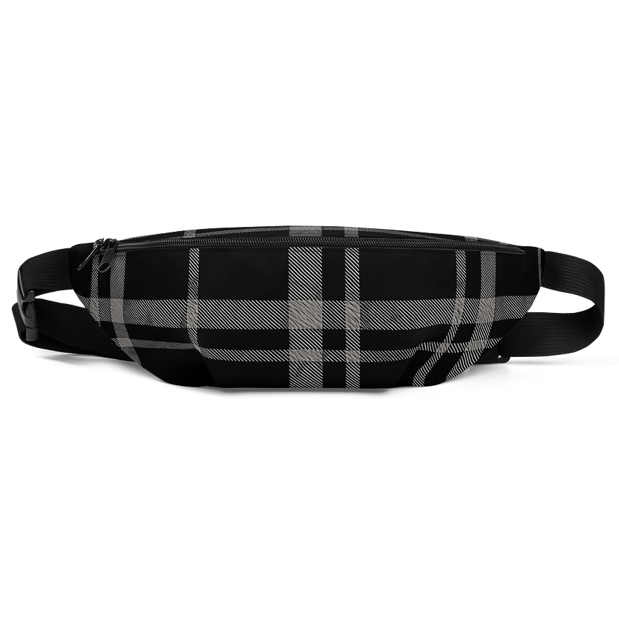 Black and White Dark Plaid Fanny Pack (Waist Bag) product image (1)