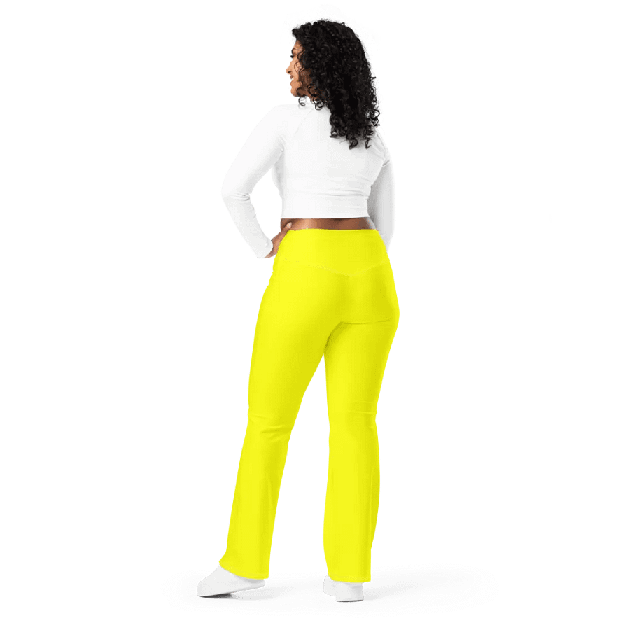 Plain Color Yellow Flare Leggings product image (2)