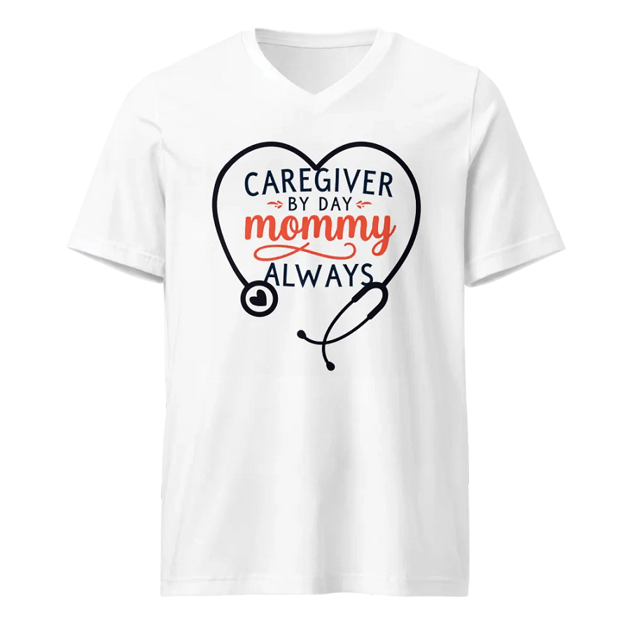 Mommy Always, Heart Stethoscope V-Neck Tee product image (1)