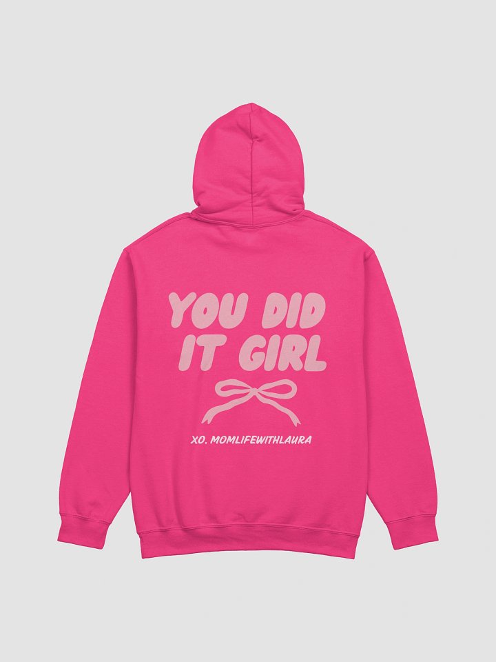 You Did it Girl Bow Hoodie - Pink/Hot Pink product image (2)