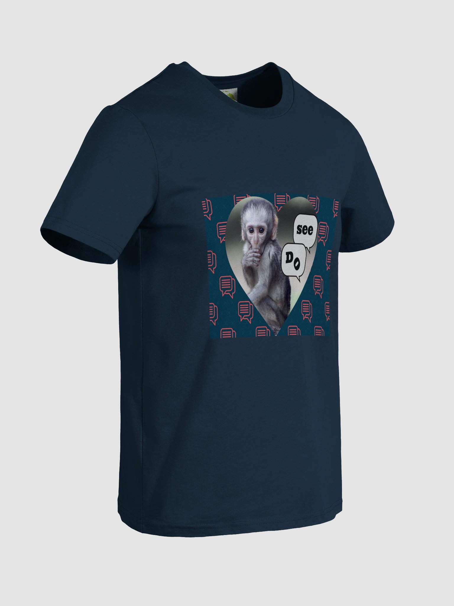 Vervet Monkey Organic Cotton T-Shirt-monkey see monkey do product image (2)