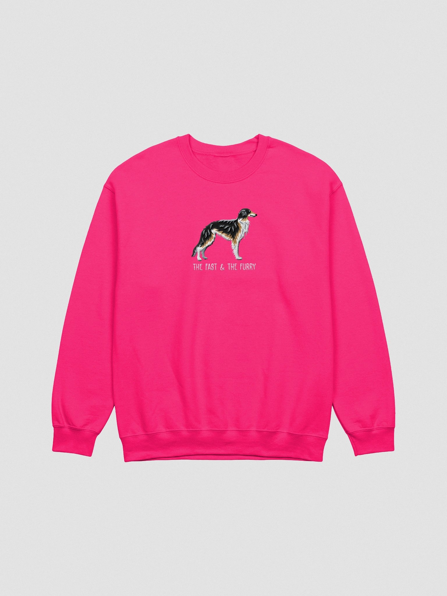 The Fast & The Furry Sweatshirt (Embroidered) of a Silken Windhound(Black & Tan) product image (4)