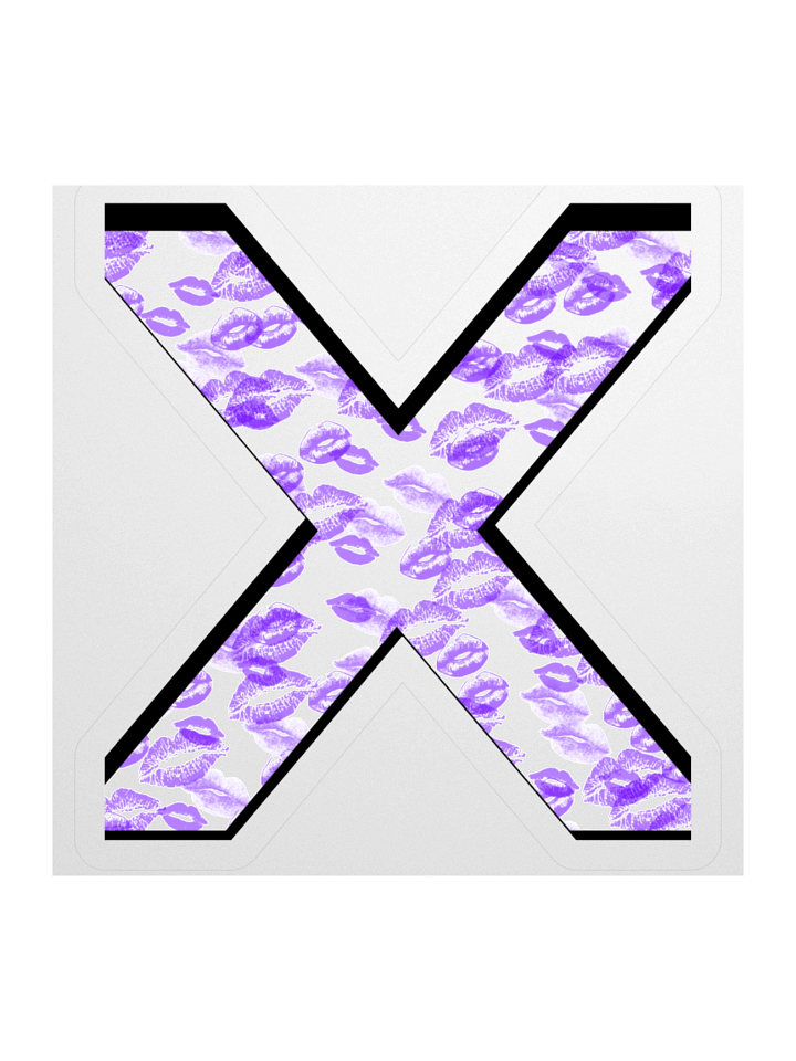 White X Purple Lipstick Kisses | Kiss-cut Sticker product image (1)