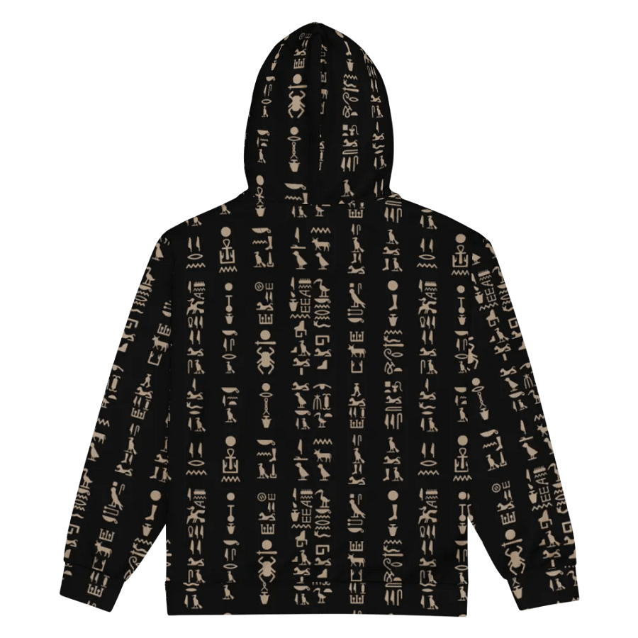 Isis Black Hieroglyphs Detail Unisex Zip Hoodie product image (2)