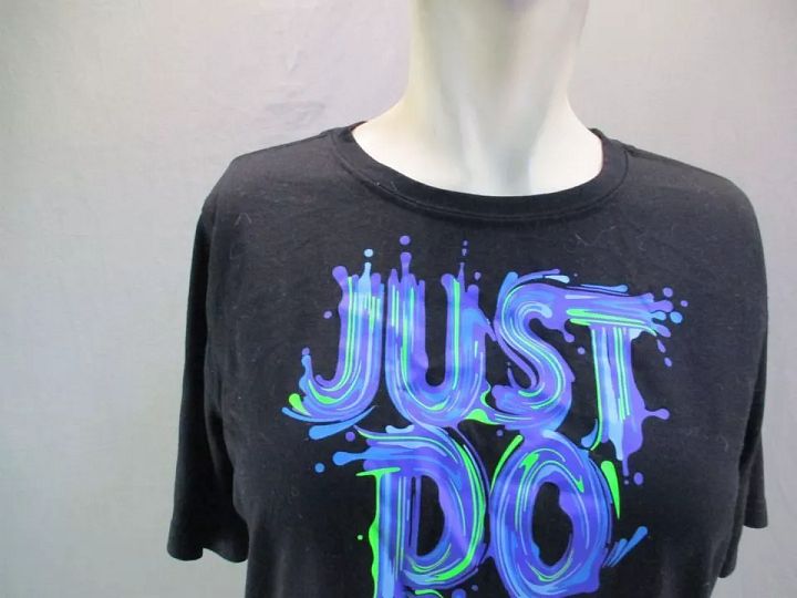 Nike Size XL 18-20 Youth Black Athletic DriFit Short Sleeve Jersey T-Shirt 7Y693 product image (2)