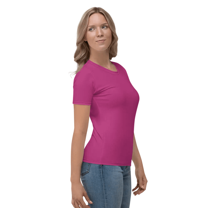 Plain Medium Plum Pink Light Summer Women's Crewneck Polyester Heavyweight Premium T-Shirt by Treasure Pie product image (2)