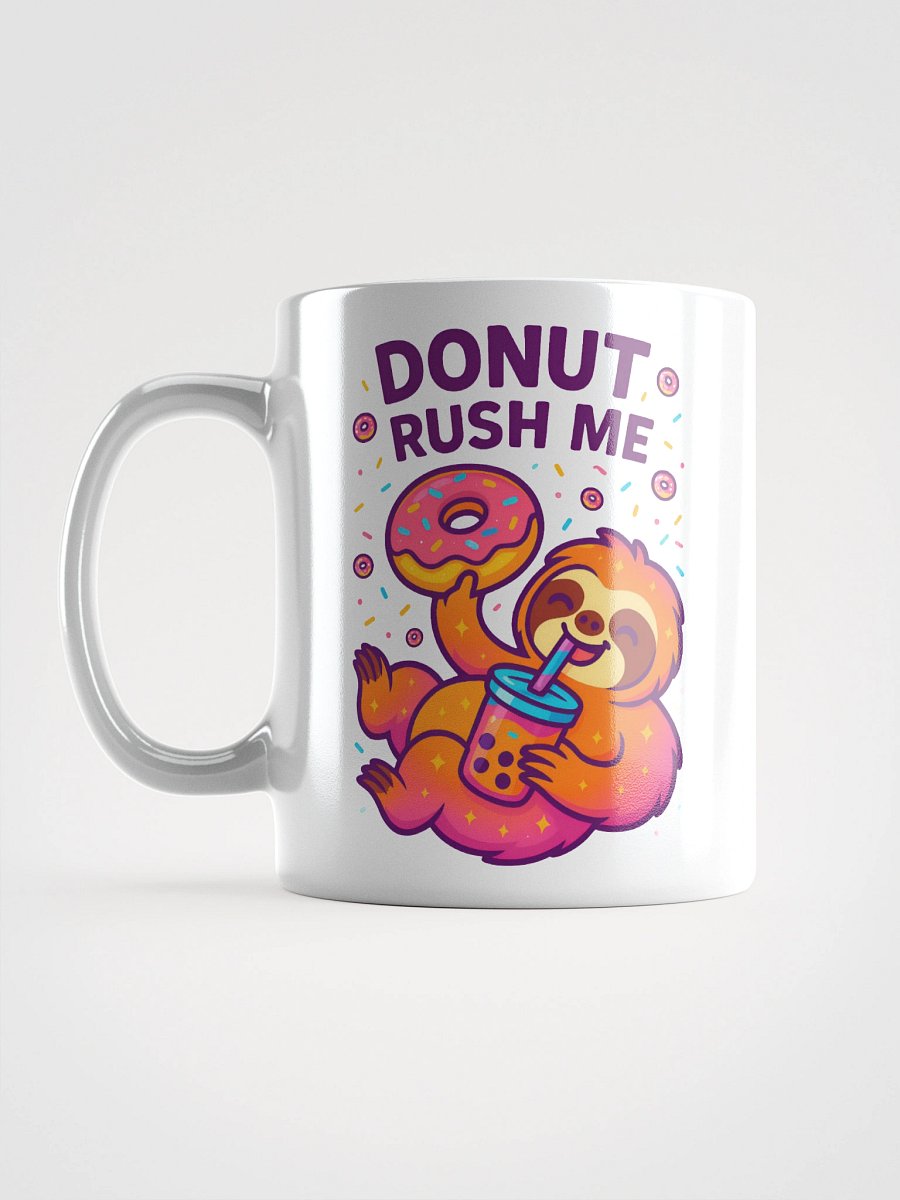 Donut Rush Me Sloth Mug – Funny Donut Coffee Cup for Slow Mornings & Boba Fans product image (6)