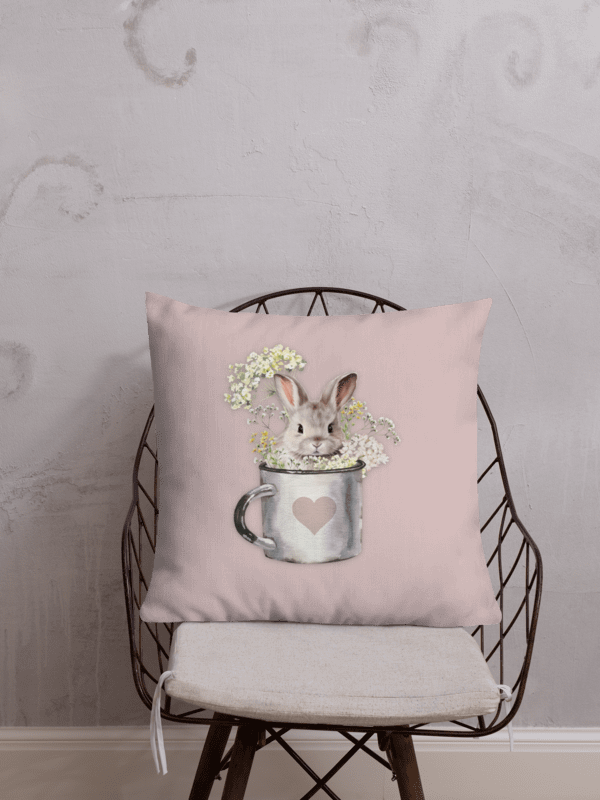 Bunny in A Mug - Blush Rose Pillow product image (4)