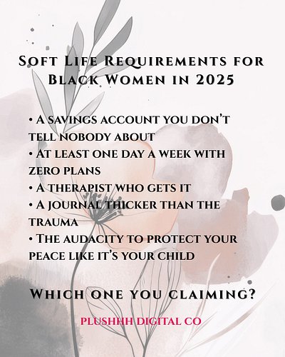 Soft Life Requirements for Black Women in 2025 👑💋❤

#2025softlife  #BlackWomenRequirements