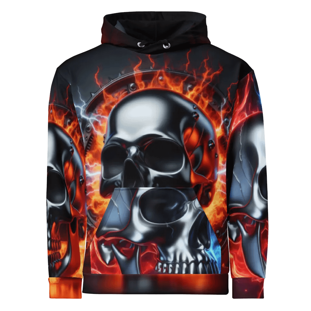 Electric Inferno - Unisex Skull Hoodie #8 product image (1)