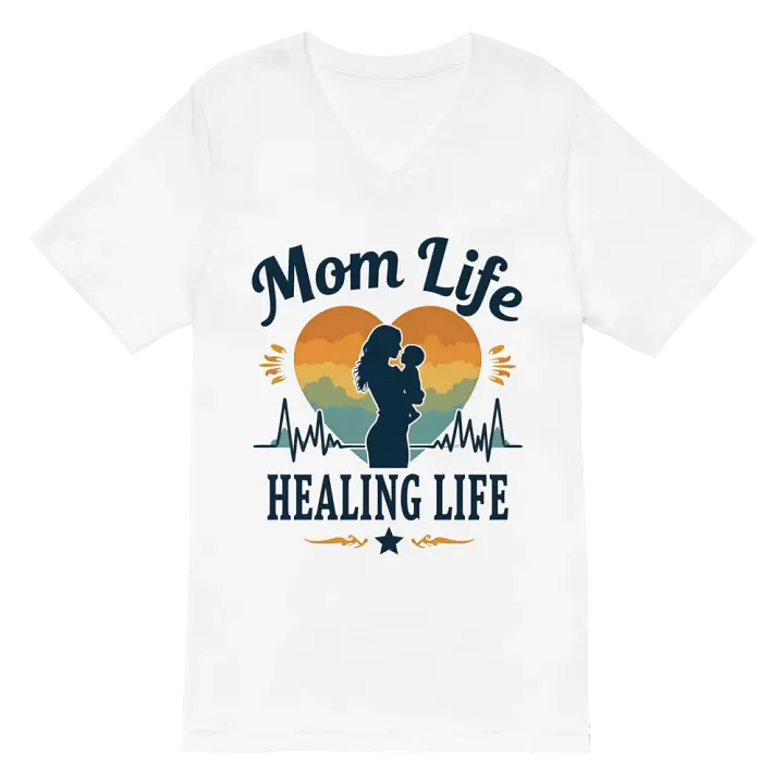 Sunset Mom Life V-Neck Tee product image (2)