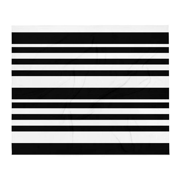 Various Sized Black Striped Throw Blanket product image (2)
