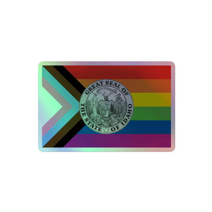 "PROGRESS IDAHO FLAG" holo sticker product image (2)