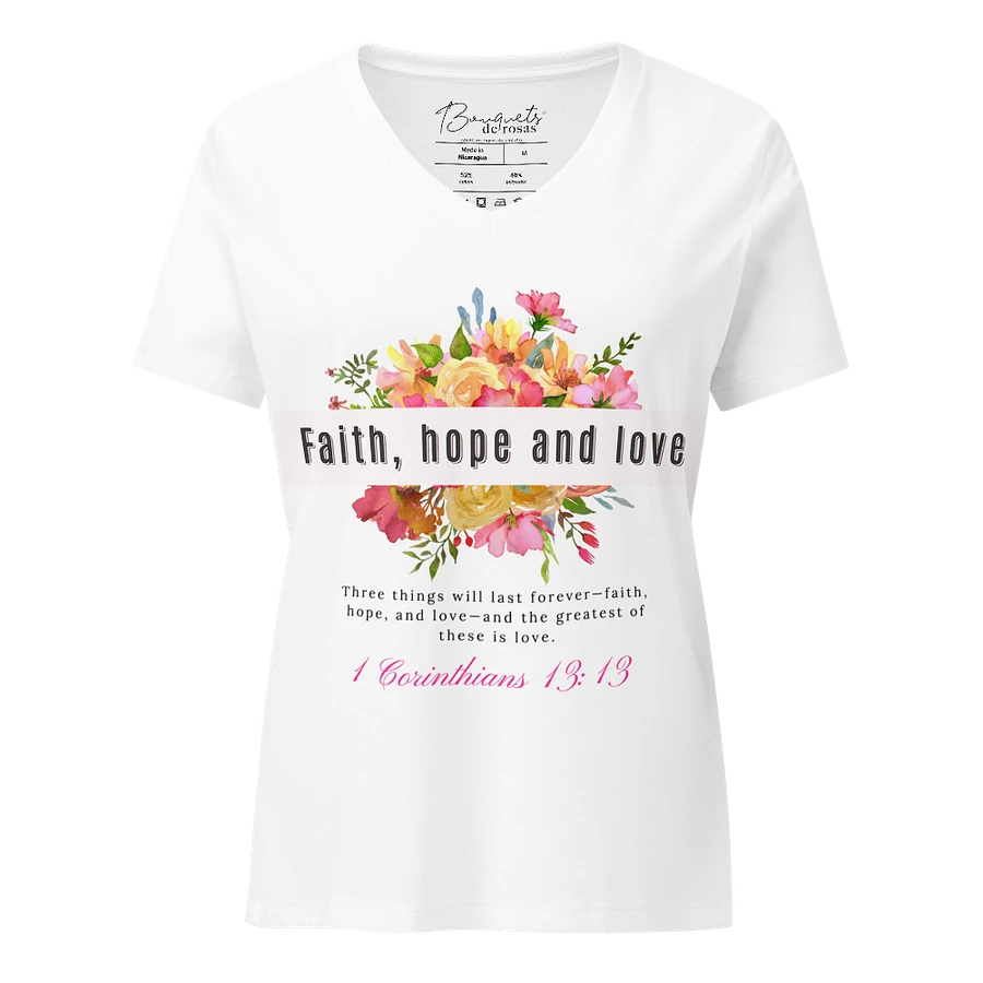 Faith, Hope, and Love Floral V-Neck Tee product image (3)