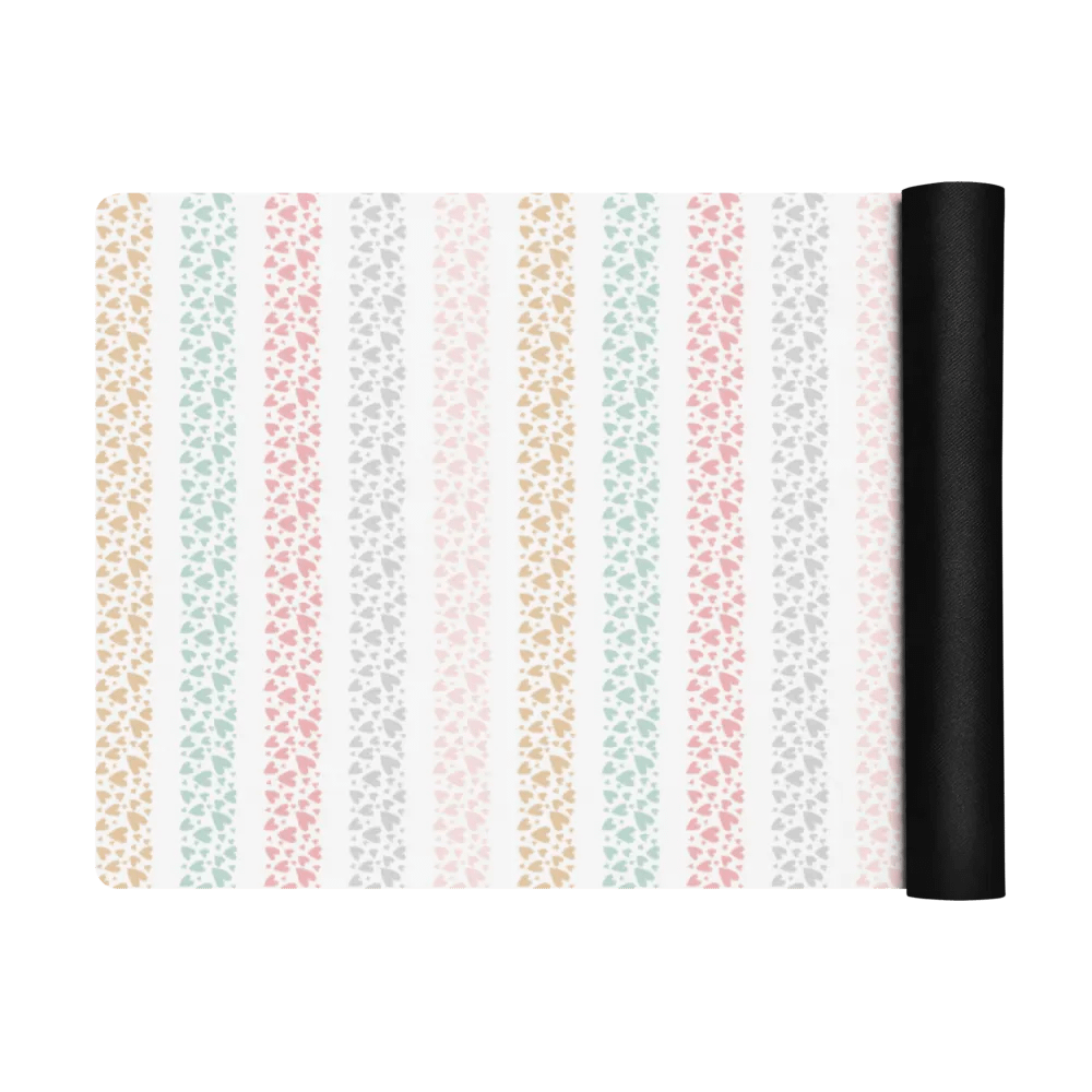 Colorful Pastel Heart Shaped Stripes Yoga Mat by Treasure Pie product image (2)