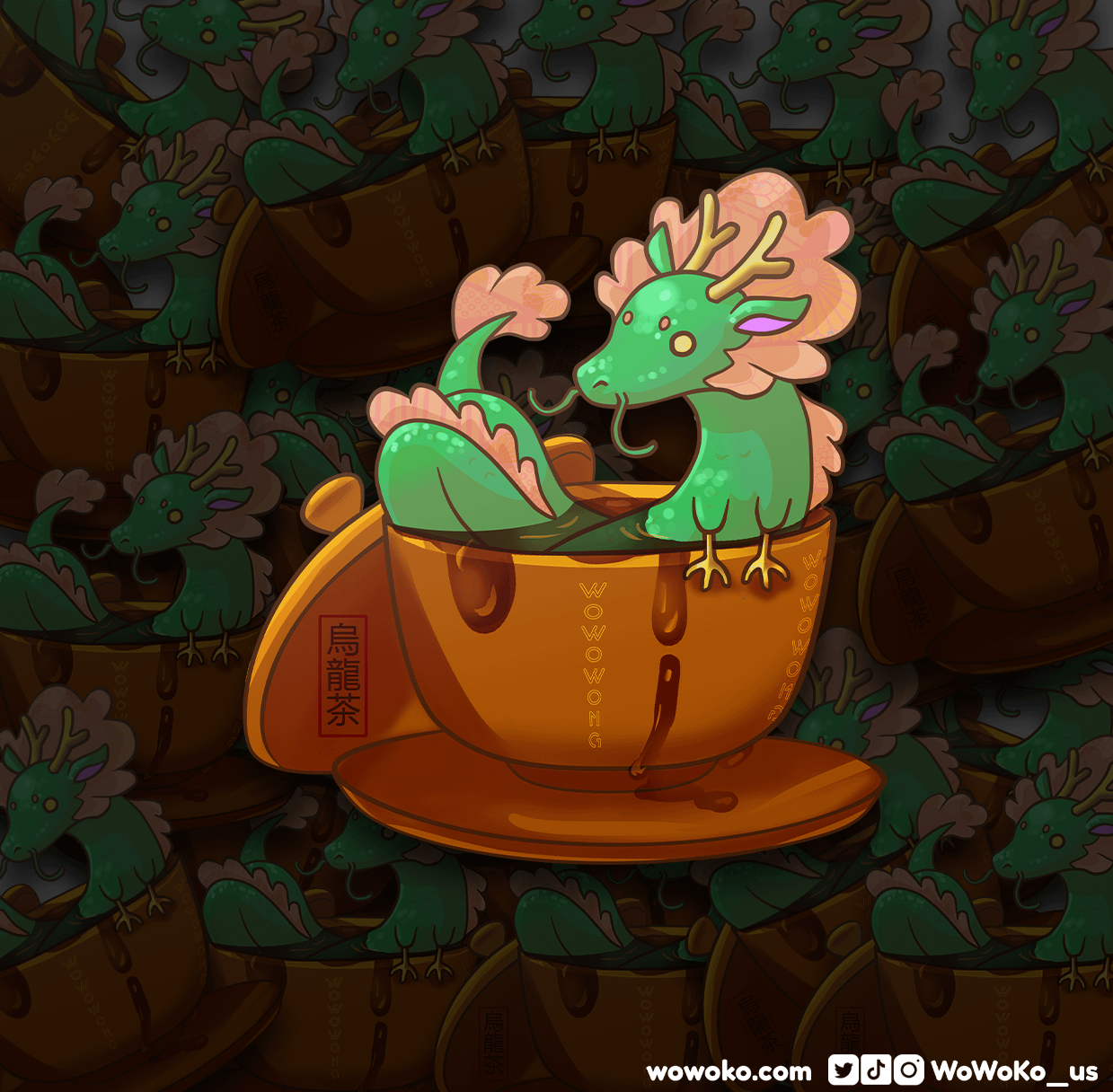 Zodiac Drink - Oolong Tea Dragon - Sticker product image (3)