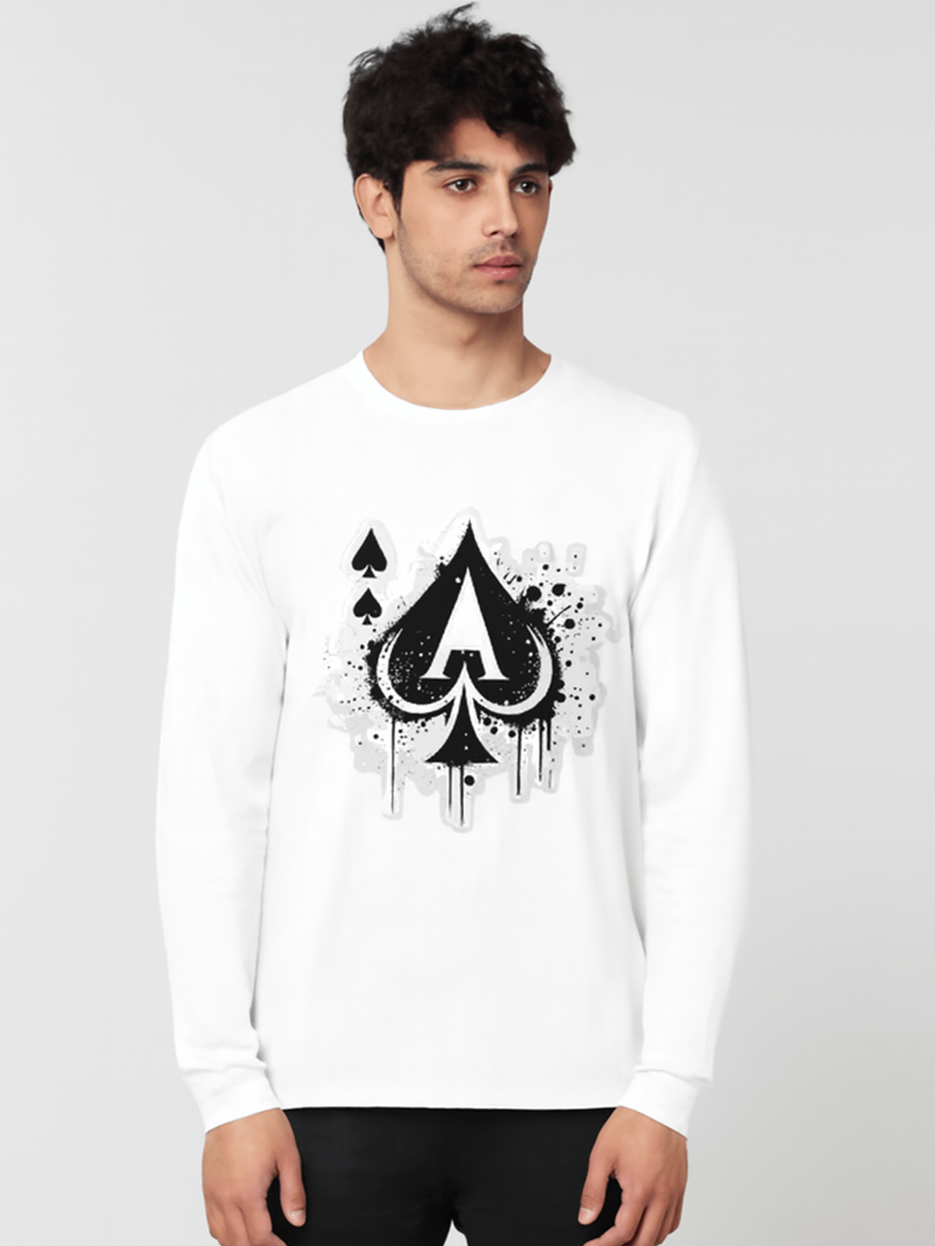 Grunge Spade Symbol Long Sleeve T-Shirt product image (1)