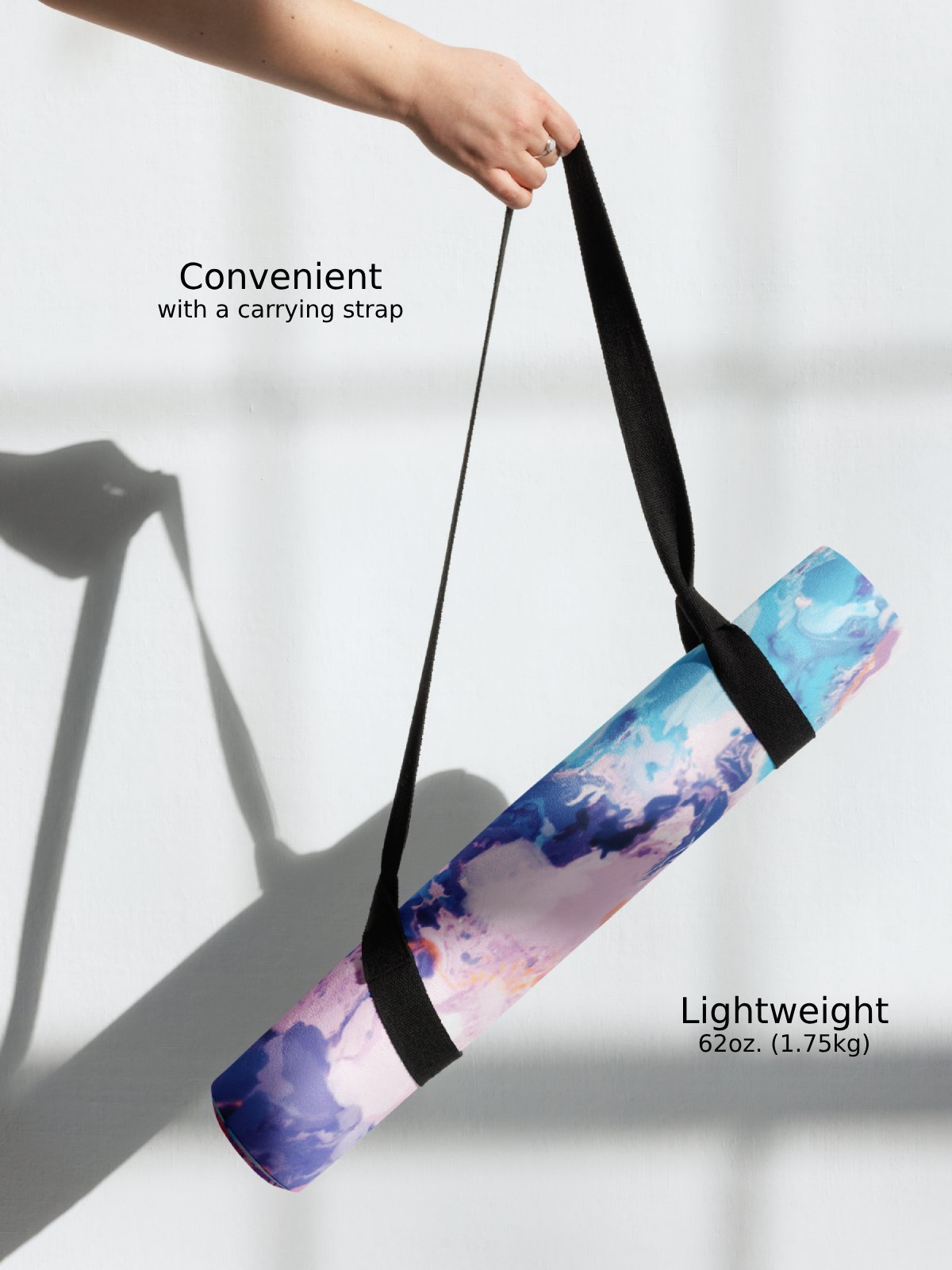 Yoga Mat "Marble Effect Pastel Blue Purple Dreamy Waves" product image (4)