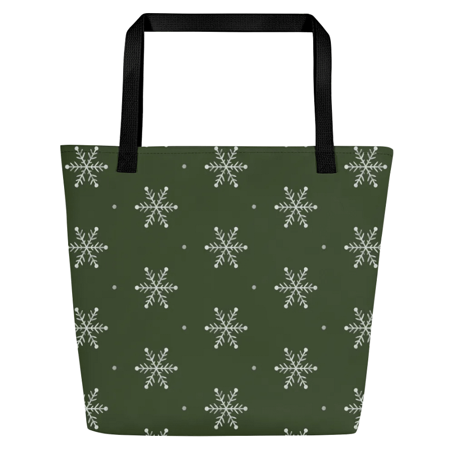 Green Snowflake Holiday Tote Bag product image (4)