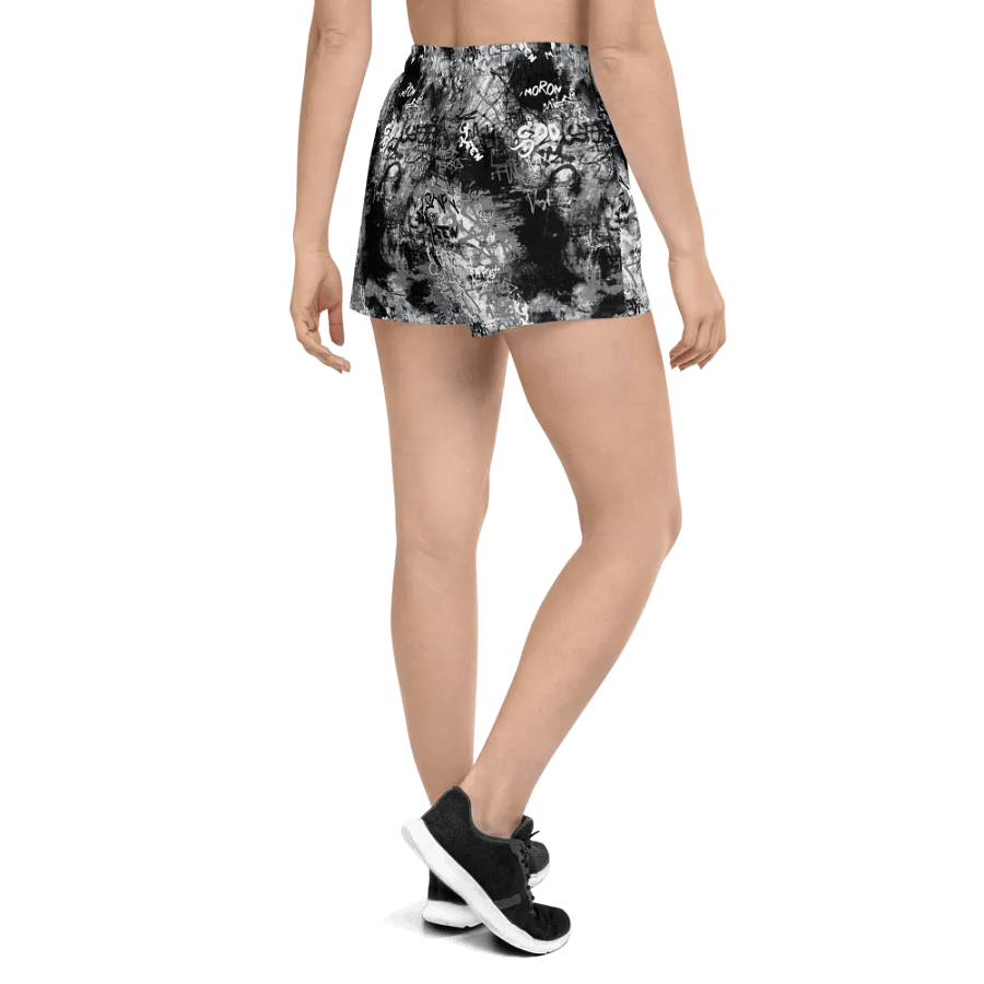 Black and White Graffiti | Unisex Athletic Shorts product image (6)
