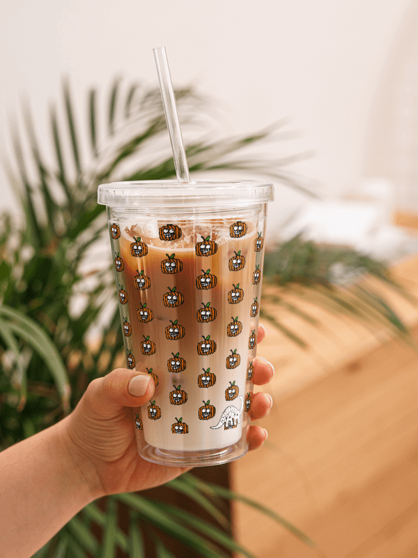 Hehe Pumpkin Clear Plastic Tumbler product image (2)