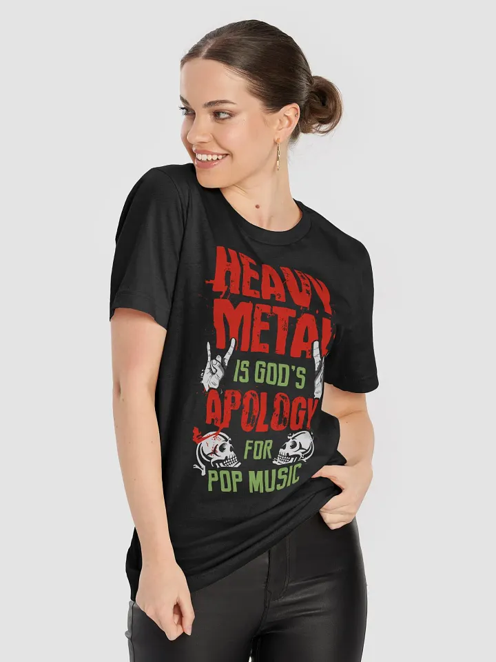 Heavy Metal Is God’s Apology – Funny T-Shirt for Metalheads product image (2)