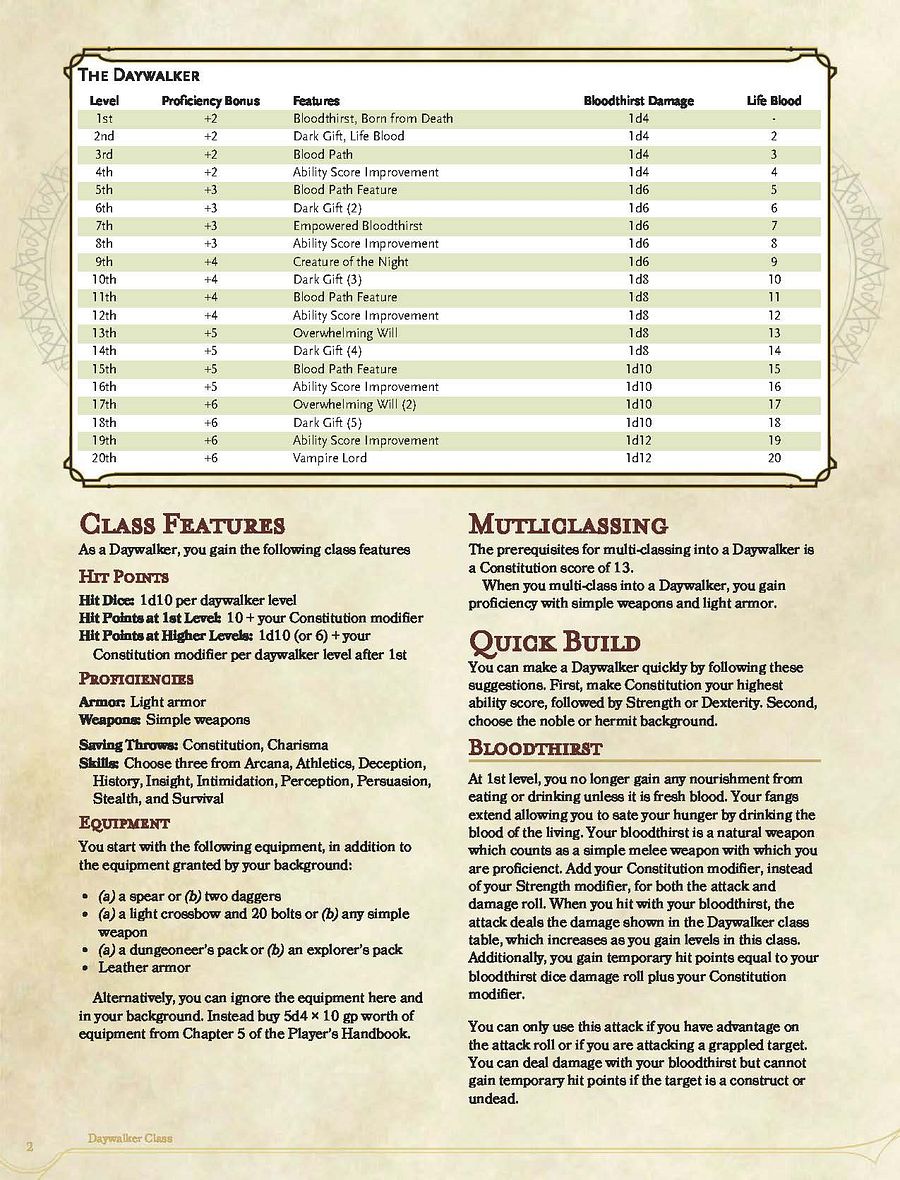 Daywalker 5E Class (PDF) product image (2)