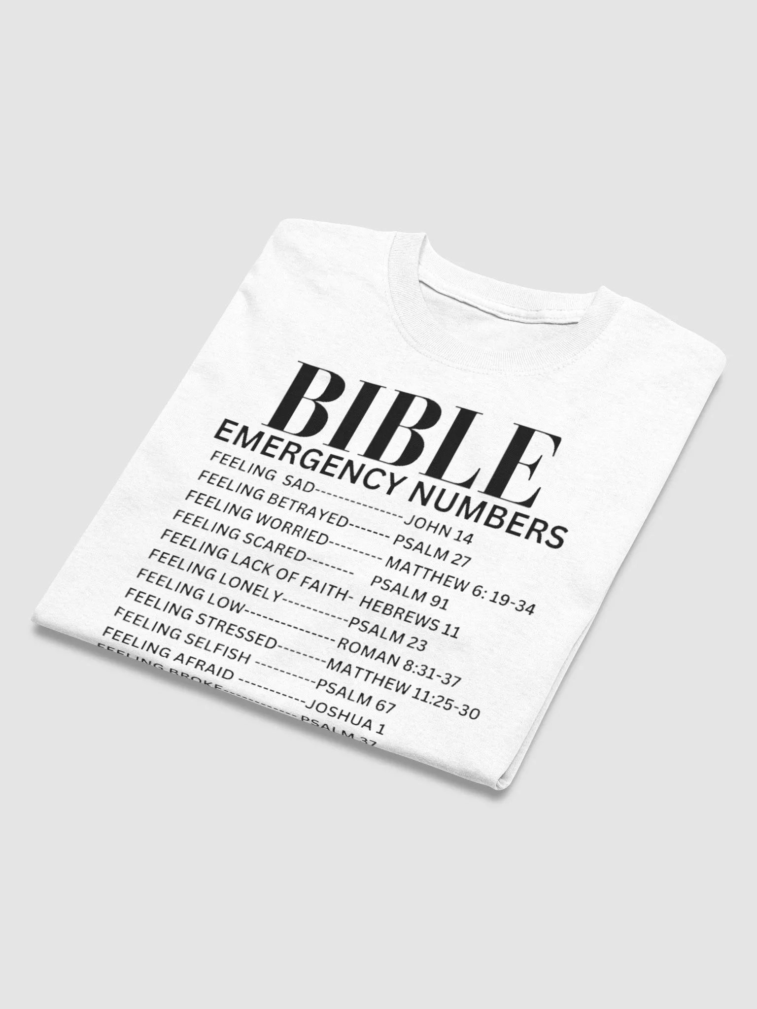 BIBLE EMERGENCY NUMBERS T-SHIRT product image (5)