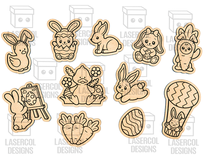 Easter Bunny Paint Kit DIY Cut Outs Set 2 - Laser Cut Files product image (2)