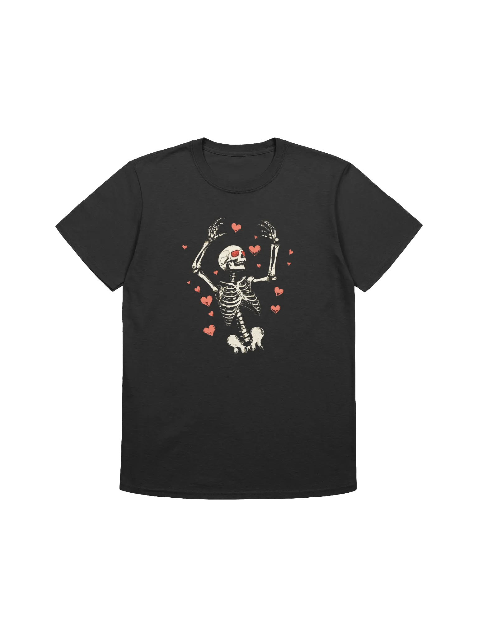 Skeleton and Hearts Valentine’s Day Unisex T-Shirt product image (1)