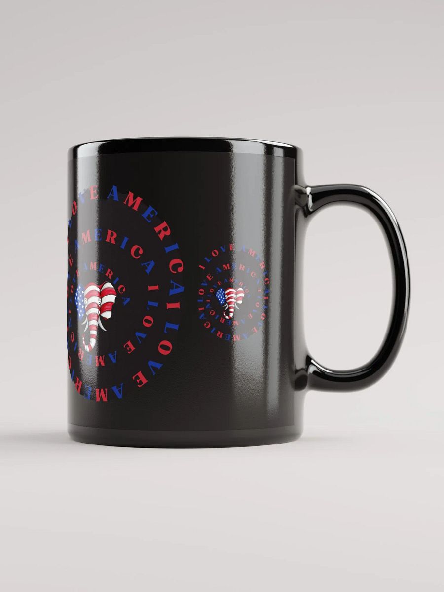 Mug Black glossy mug with I LOVE AMERICA design. product image (5)