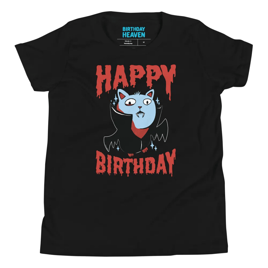 Happy Birthday (Vampire Cat) T-Shirt For Kids product image (8)