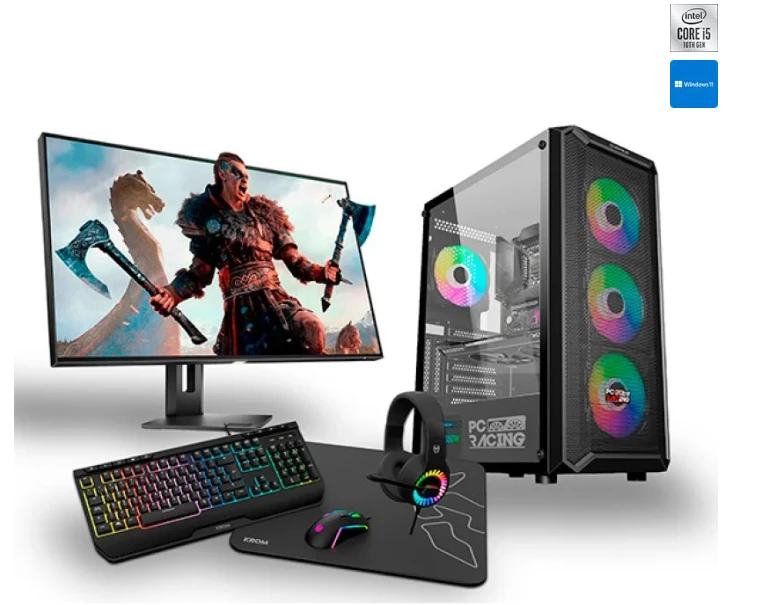 1451 Pack PC Racing Gaming PC + Pantalla FullHD + Combo Gaming product image (1)