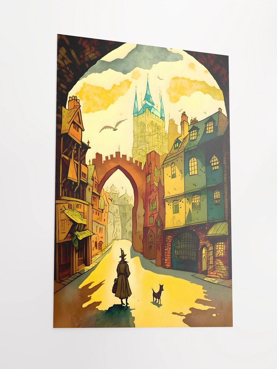 Medieval European Town Illustration Matte Poster product image (4)