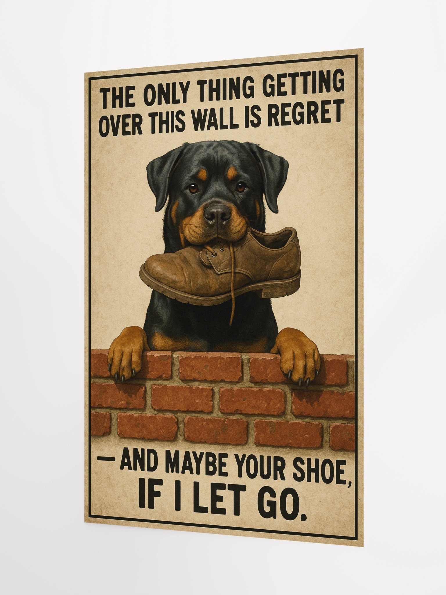 The only thing getting over this wall is regret — and maybe your shoe, if I let go. product image (8)