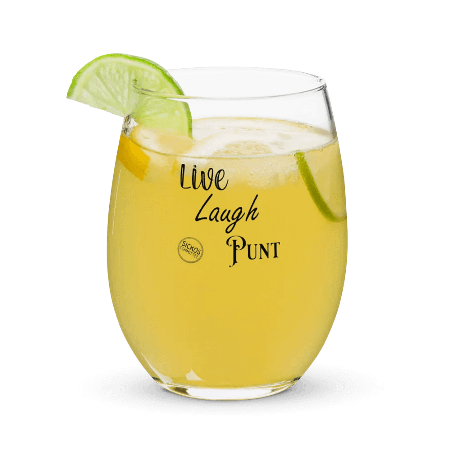 Live Laugh Punt Stemless Wine Glass product image (3)