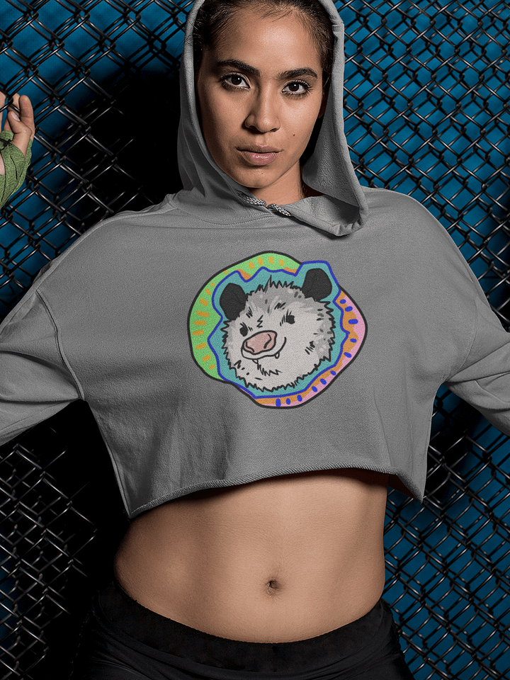 Vaporpossum fleece crop hoodie product image (1)