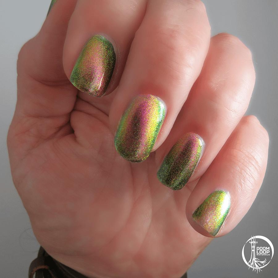 THE CASSANDRA COMPLEX - Pink Gold Green Multichrome Magnetic Nail Polish product image (5)