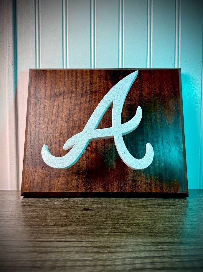 Atlanta Braves Walnut Floating Logo Sign product image (1)