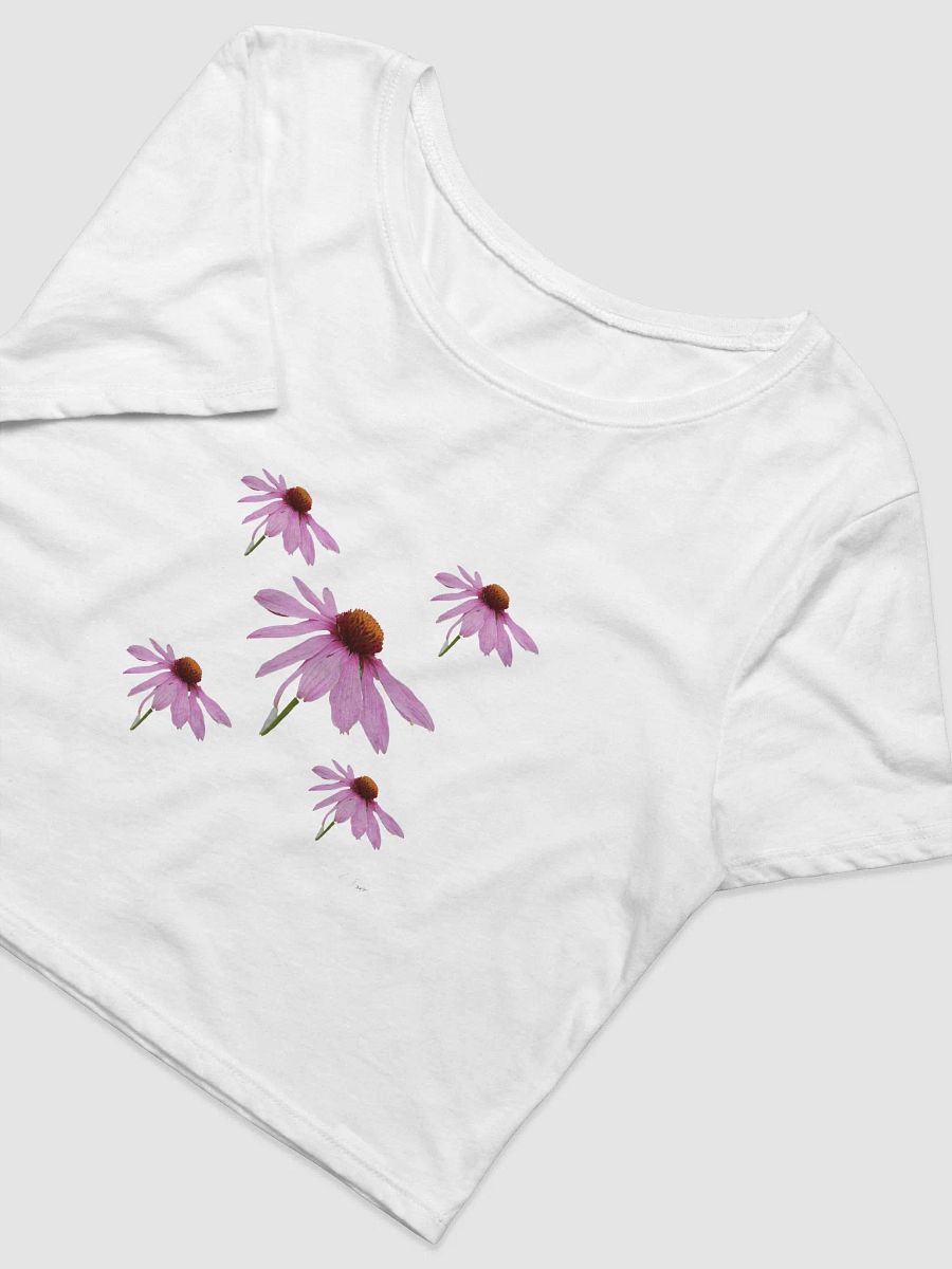 Pink Cone Flower Cropped Ladies T Shirt product image (3)